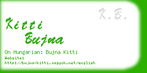 kitti bujna business card